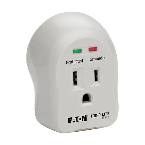 Eaton Tripp Lite SPIKECUBE 1-Outlet Personal Surge Protector, Direct Plug-In, 600 J, (2) Diagnostic LEDs