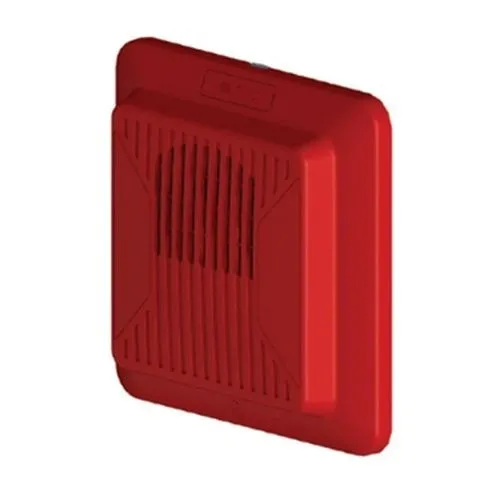 Secutron SPP-204-25R Wall Mount Square Speaker, 25V, Red