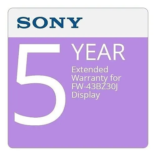 Sony Pro SPS43BZ30JEW5 5-Year Extended Warranty for FW-43BZ30J Display