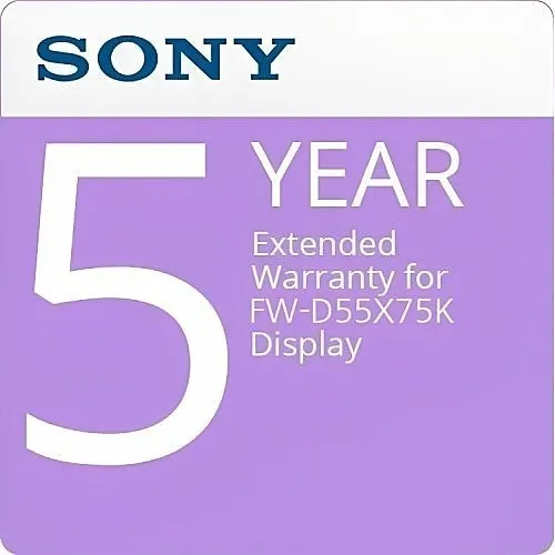 Sony Pro SPS55X75KEW5 5-Year Extended Warranty for FW-D55X75K Display
