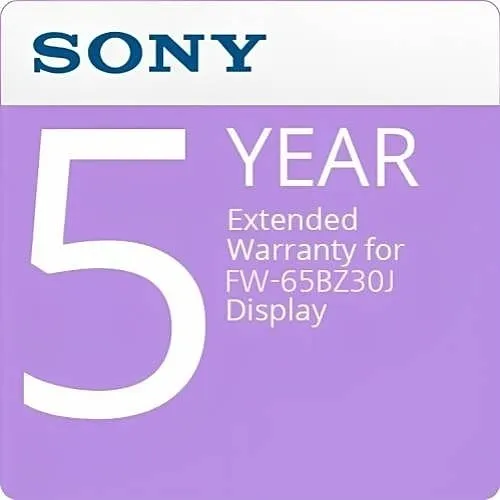 Sony Pro SPS65BZ30JEW5 5-Year Extended Warranty for FW-65BZ30J Display