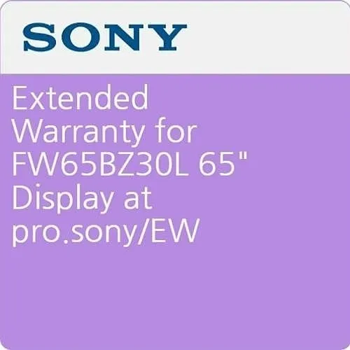 Sony Pro SPS43BZ30LEW5 Extended Warranty Service for FW65BZ30L 65" Display