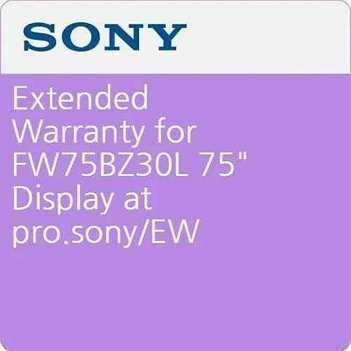 Sony Pro SPS43BZ30LEW5 Extended Warranty Service for FW75BZ30L 75" Display