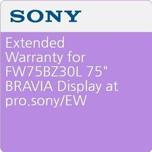 Sony Pro SPS43BZ30LEW5 Extended Warranty Service for FW75BZ30L 75" BRAVIA Display