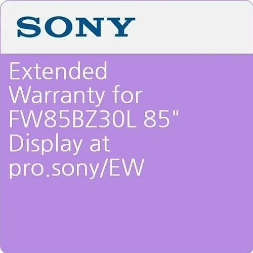 Sony Pro SPS43BZ30LEW5 Extended Warranty Service for FW85BZ30L 85" Display