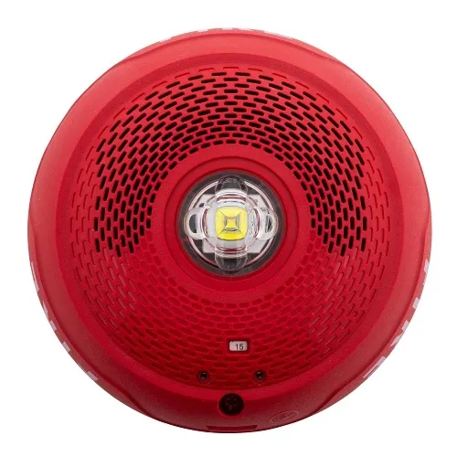 System Sensor SPSCRLED L-Series Indoor Speaker Ceiling-Mounted LED Strobe, "FIRE", Red