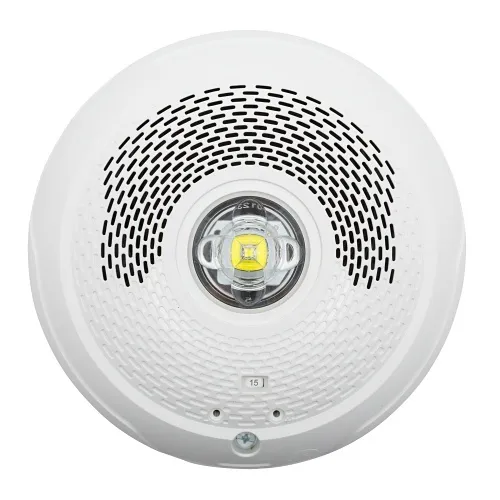 System Sensor SPSCWLED-P L-Series Indoor Speaker Ceiling-Mounted LED Strobe, "PLAIN", White