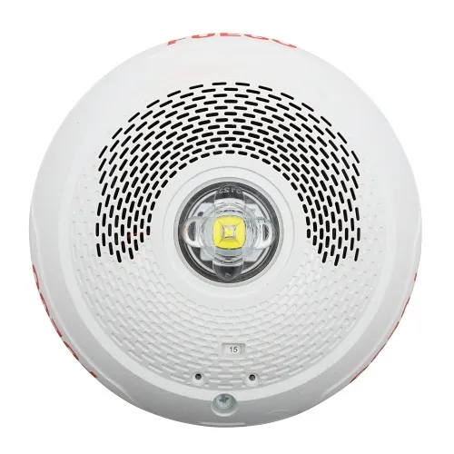 System Sensor SPSCWLED-SP L-Series Indoor Speaker Ceiling-Mounted LED Strobe, "FUEGO", White