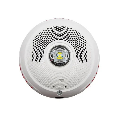 System Sensor SPSCWLED L-Series Indoor Speaker Ceiling-Mounted LED Strobe, "FIRE", White