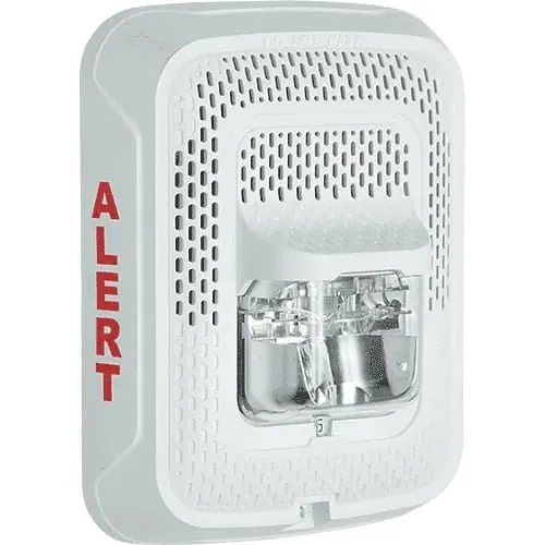 System Sensor SPSWL-CLR-ALERT L-Series Indoor Speaker Strobe, Clear Lens, "ALERT" Marking, White