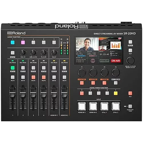 Roland SR-20HD Direct Streaming A/V Mixer with HDMI Inputs/Outputs, USB Video Input and 4.3" LCD Monitor