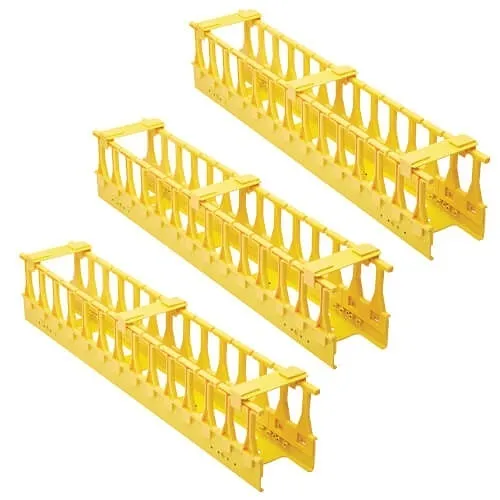 Tripp Lite SRCABLEVRT3FC High-Capacity Vertical Cable Manager, Double Finger Duct, 6' (1.8m), Yellow