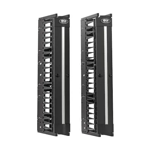 Eaton Tripp Lite SRCABLEVRT6HD 7' High-Capacity Vertical Single Sided Cable Manager, Deep Double Finger Duct with Cover