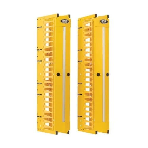 Tripp Lite SRCABLEVRT6HDFC High-Capacity Vertical Cable Manager, Deep Double Finger Duct with Cover, Single Sided, 6" Wide, 7' (2.2m), Yellow