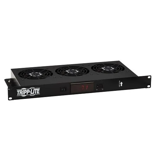 Tripp Lite SRFAN1UTEMP 1U Blanking Panel with Temperature Sensor and High-Performance Fans