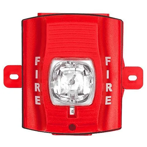 System Sensor SRK SpectrAlert Advance Outdoor Strobe, Standard CD, "FIRE" Marking, Red