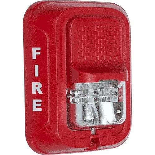 System Sensor SRL L-Series Indoor Selectable Output Strobe, Wall Mount, "FIRE" Marking, Red
