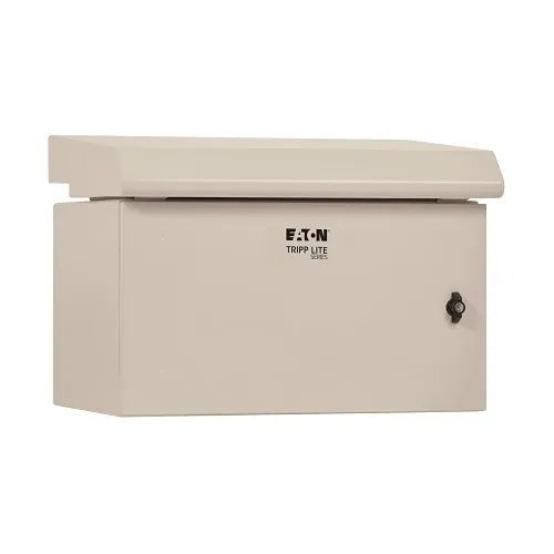 Tripp Lite SRN3RG6US SmartRack Industrial Enclosure, Wall Mount, Locking, Hinged Back, Fan with Thermal Switch, 28" Depth, 6U, NEMA 3R, Metal, Gray