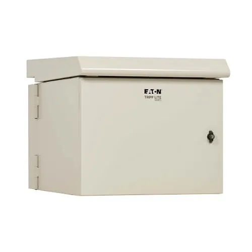 Tripp Lite SRN3RG9USDP SmartRack Industrial Enclosure, Wall Mount, Locking, Hinged Back, Fan with Thermal Switch, 32" Depth, 9U, NEMA 3R, Metal, Gray