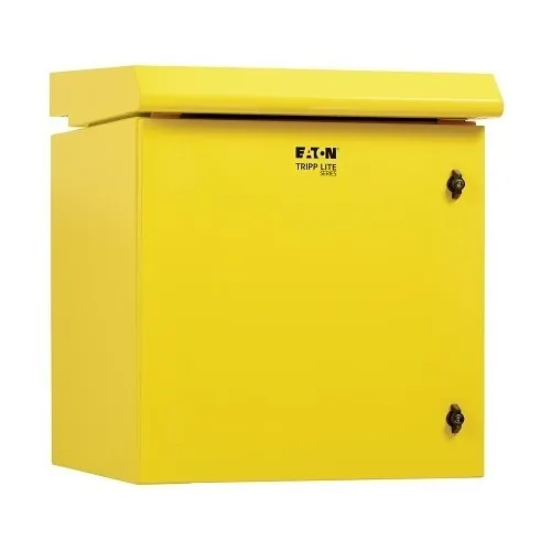 Tripp Lite SRN3RY12U SmartRack Industrial Enclosure, Wall Mount, Locking, Fan with Thermal Switch, 23" Depth, 12U, NEMA 3R, Metal, Yellow