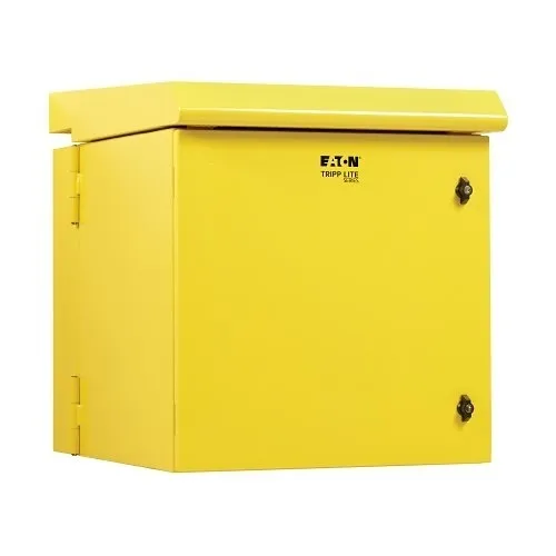 Tripp Lite SRN3RY12US SmartRack Industrial Enclosure, Wall Mount, Locking, Hinged Back, Fan with Thermal Switch, 28" Depth, 12U, NEMA 3R, Metal, Yellow