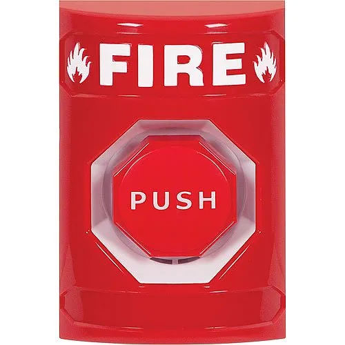 STI SS-2002F Fire Stopper Station Push Button Fire Alarm, Push-to-Activate, Key-to-Reset, Red