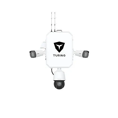 Turing Video SS-KG1-360-2B SkyShield 360 Outdoor System, Includes (2) 4MP Bullet Cameras, (1) 4MP PTZ Camera, and (3) 3-Year Core AI Licenses