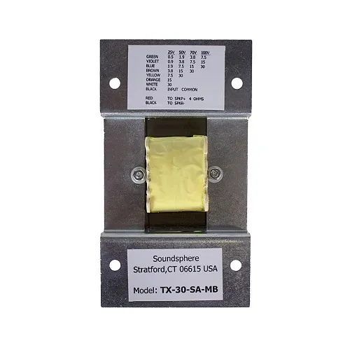 Soundsphere SS-TX30-SA-MB 30W Transformer with Included Mounting Bracket