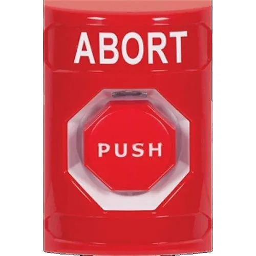 STI SS2002AB-EN Stopper Station Button, No Cover, Key-to-Reset Illuminated, ABORT Label, Red
