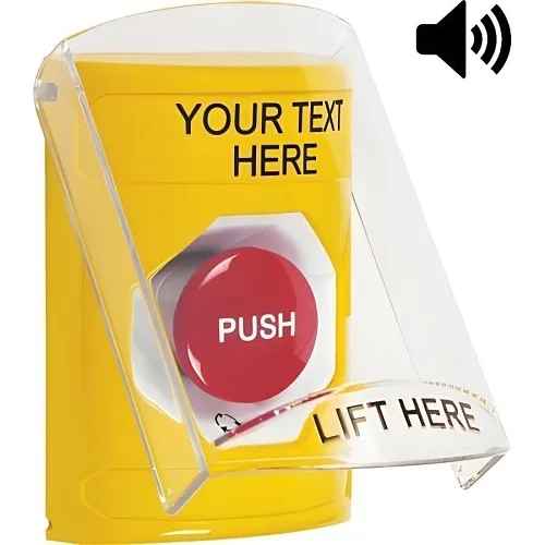 Safety Technology Yellow Stopper Station, Sti-6517a Shield With Soun