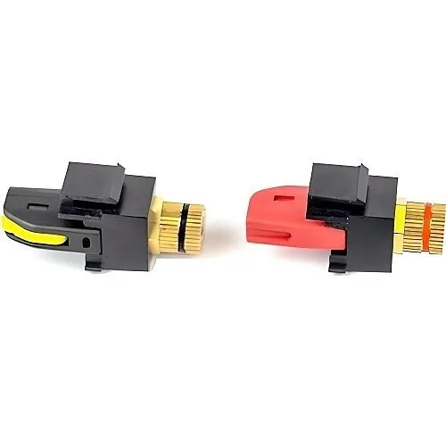 Speaker Snap SSKPB4 Keystone Binding Posts Snap Lock Connectors Compatible with 12 to 24 Gauge Speaker Wire, Black, pairs