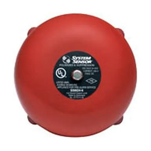 System Sensor SSV120-8 Alarm Bell, 8", 120VAC, 82dBA, Red