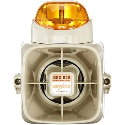 Potter SSX-52SA SSX-52 Series 120dB Durable Siren Strobe, Amber Lens Color (4150025)