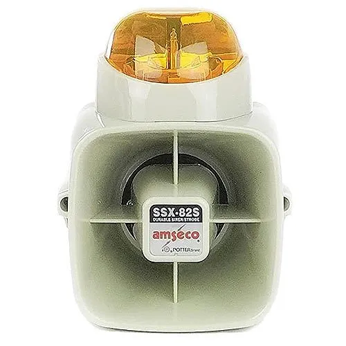 Potter SSX-82SA SSX-82 Series 127dB Durable Siren Strobe, Amber Lens Color (4150033)