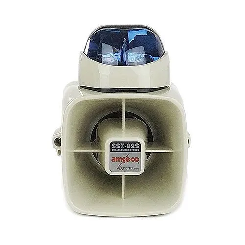 Potter SSX-82SB SSX-82 Series 127dB Durable Siren Strobe, Blue Lens Color (4150034)