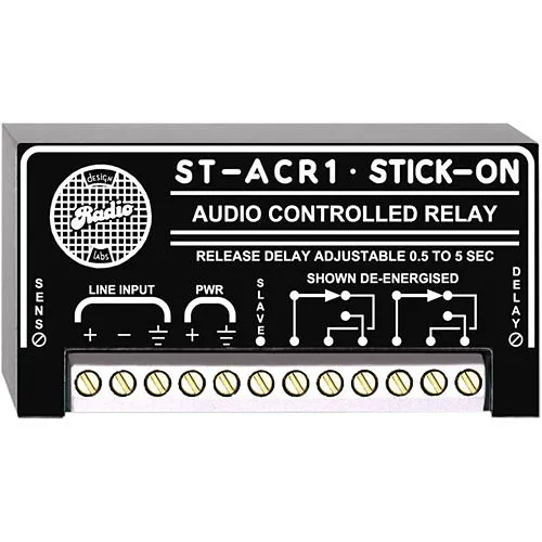 RDL ST-ACR1 Line-Level Audio Controlled Relay, 0.5 to Seconds Delay
