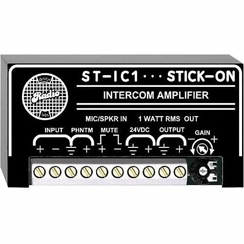 RDL ST-IC1 STICK-ON Series Intercom Electronics Amplifier with Push-to-Talk
