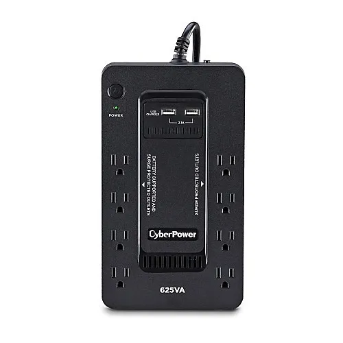 CyberPower ST625U Standby Series 8-Outlet UPS System, 625VA 360W, NEMA 5-15P 5' Cord, PowerPanel Personal
