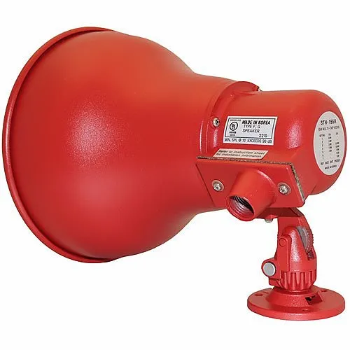 Eaton Wheelock STH-15SR Supervised Horn Loudspeaker, Adjustable Mounting, 15W, 25/70V, Red