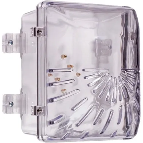 STI 1210A Horn/Strobe Damage Stopper and Enclosed Back Box, 4" Deep, Clear