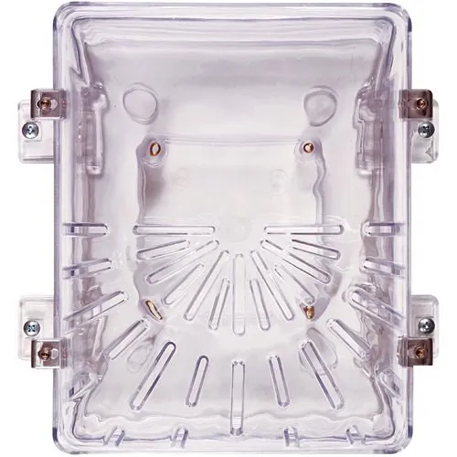 STI 1210B Horn/Strobe Damage Stopper and Enclosed Back Box with Double Gang Outlet, Clear