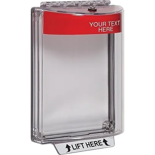 STI-13010CR Universal Stopper Dome Cover Flush Mount and Hood, Custom Label, Red