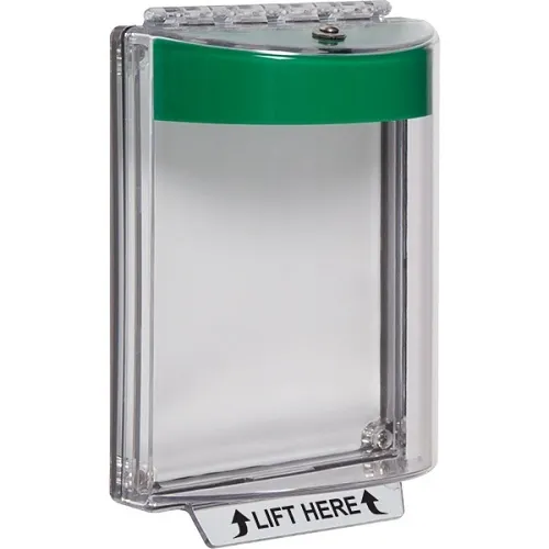 STI-13010NG Universal Stopper without Horn, Flush Mount, No Label, Green