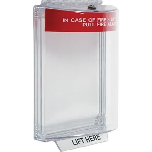 STI 13020FR Universal Stopper Dome Cover Flush Mount, Label Hood with Horn, Fire Label, Red
