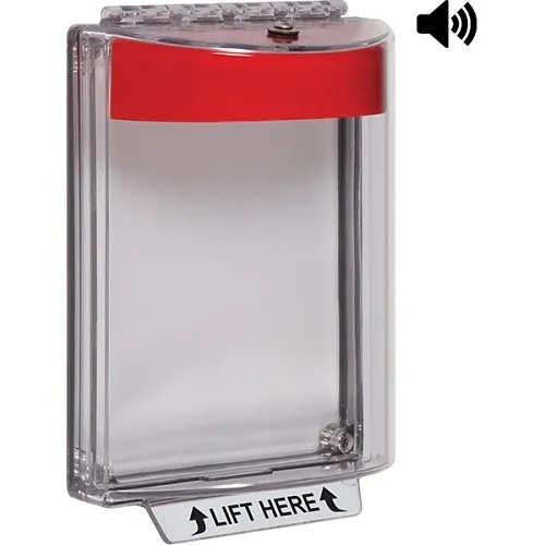 STI-13020NR Universal Stopper with Horn, Flush Mount, No Label, Red