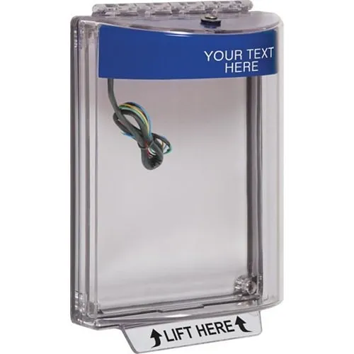 STI 13030CB Universal Stopper Dome Cover Flush-Mount, Label Hood with Horn and Relay, Custom Label, Blue