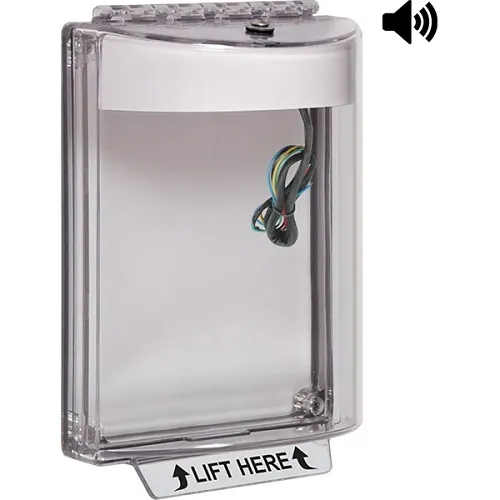 STI 13030NW Universal Stopper with Horn and Relay Flush Mount, No Label Included, White