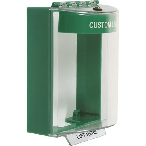 STI 13210CG Universal Stopper Dome Cover Surface Mount, Label Hood without Horn, Custom Label, Green
