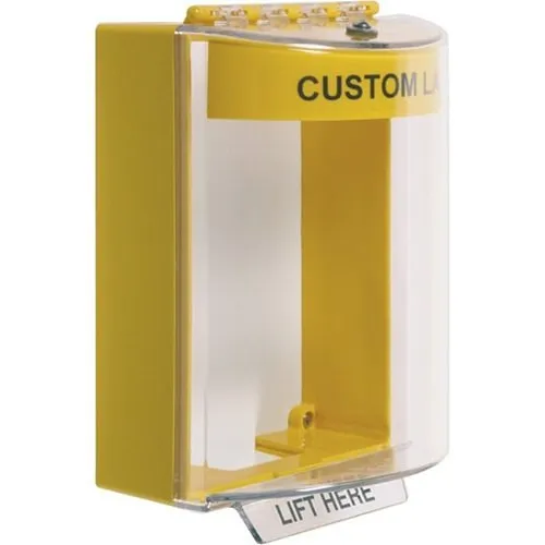 STI 13210CY Universal Stopper Dome Cover Surface Mount, Label Hood without Horn, Custom Label, Yellow