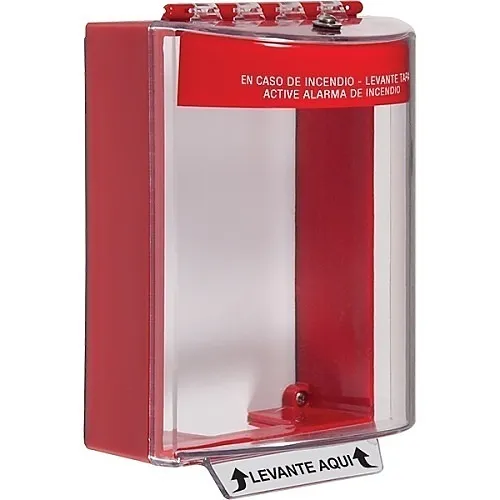 STI 13210FR-ES Universal Stopper Surface Mount Housing without Horn, Spanish Fire Label